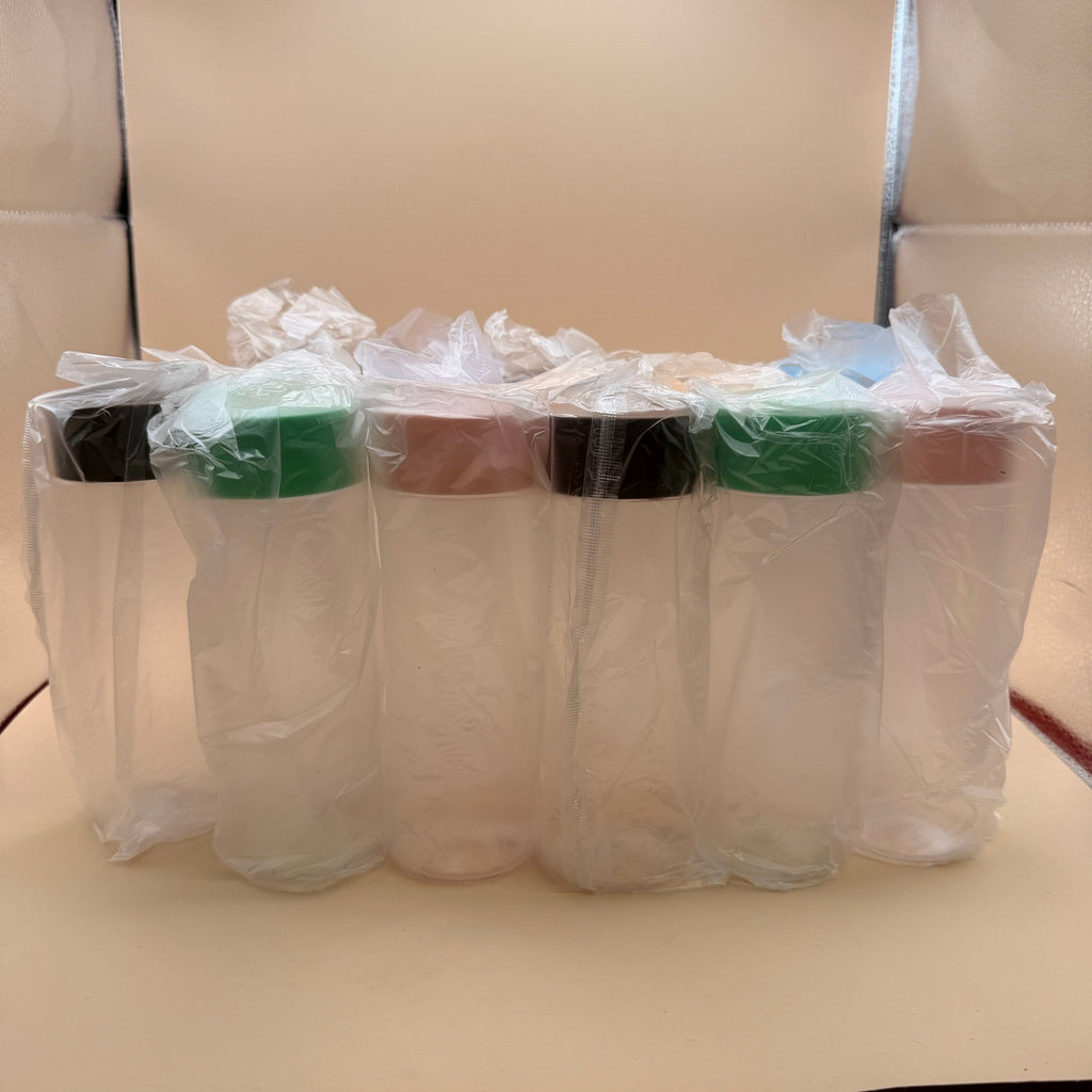 Set of 16 FARQAN Sensory Bottles with Lids 13.5 oz Leakproof Clear Plastic Reus