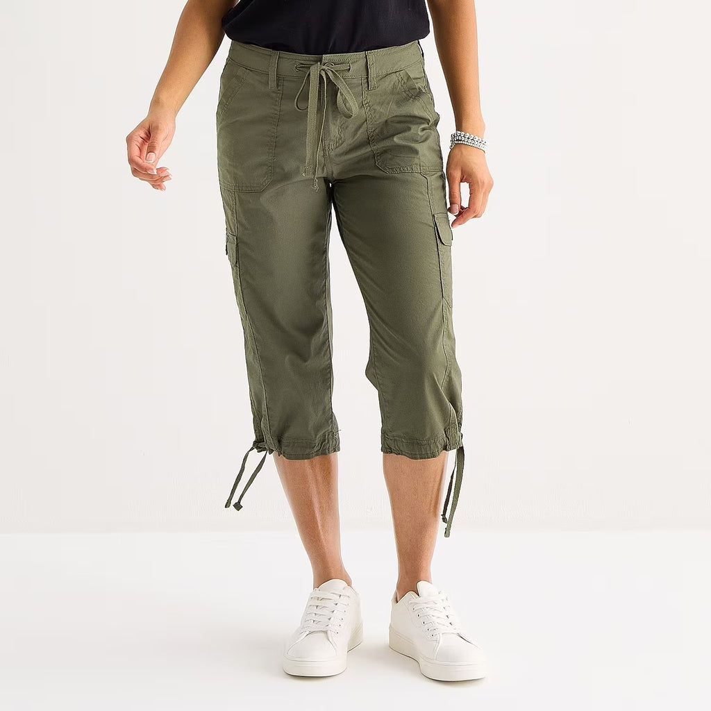 MSRP $44 St. John's Bay Womens 16 Tall Oregano Capri Pants Straight Mid Rise