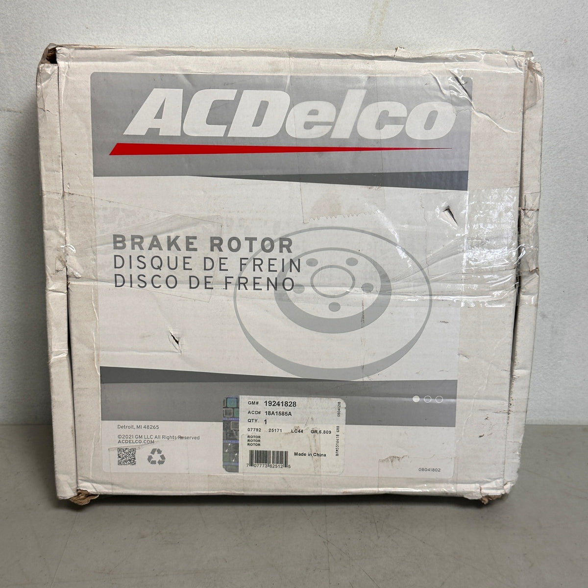 ACDelco Silver 18A1585A (19241828) Non-Coated Front Disc Brake Rotor