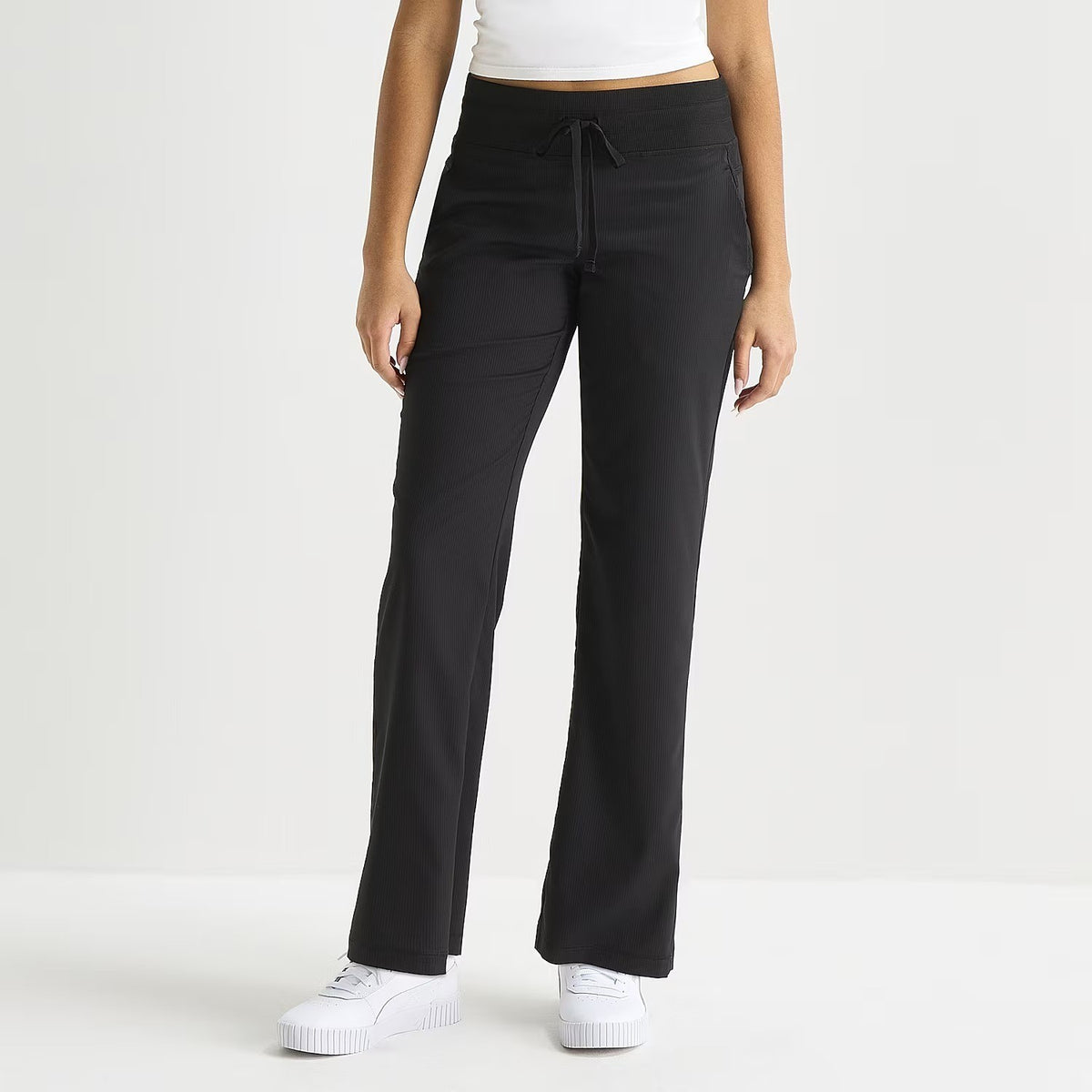 MSRP $58 Arizona Womens Juniors L Black Straight Mid Rise Lounge Pants