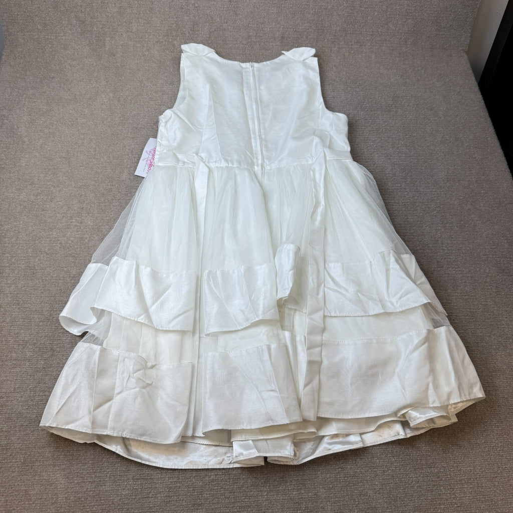 MSRP $84 Bonnie Jean Kid Girls 18 1/2, 20 1/2 Ivory Sleeveless Flower Girl Dress