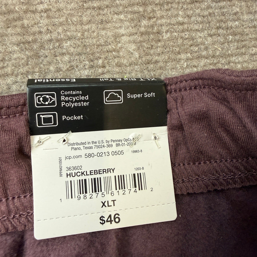 MSRP $46 Xersion Mens XL Tall Huckleberry Straight Regular Fit Fleece Pants