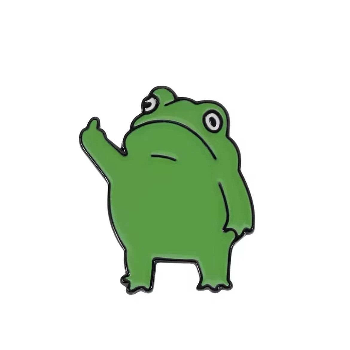 Lot of 50 Middle Finger Frog Funny Enamel Pins Cute Animal Badge for Bags