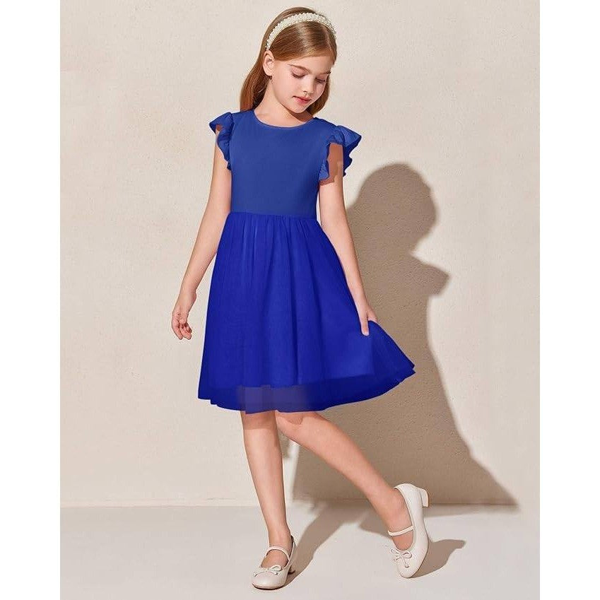 MSRP $26 Haloumoning Girls 13-14 Years Tutu Dress Ruffle Short Sleeve Fluffy Su