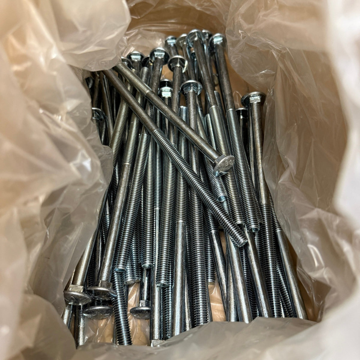 Pack of 50 Brighton Best 1/2-13 x 11" Carriage Bolts Under Sized Zinc