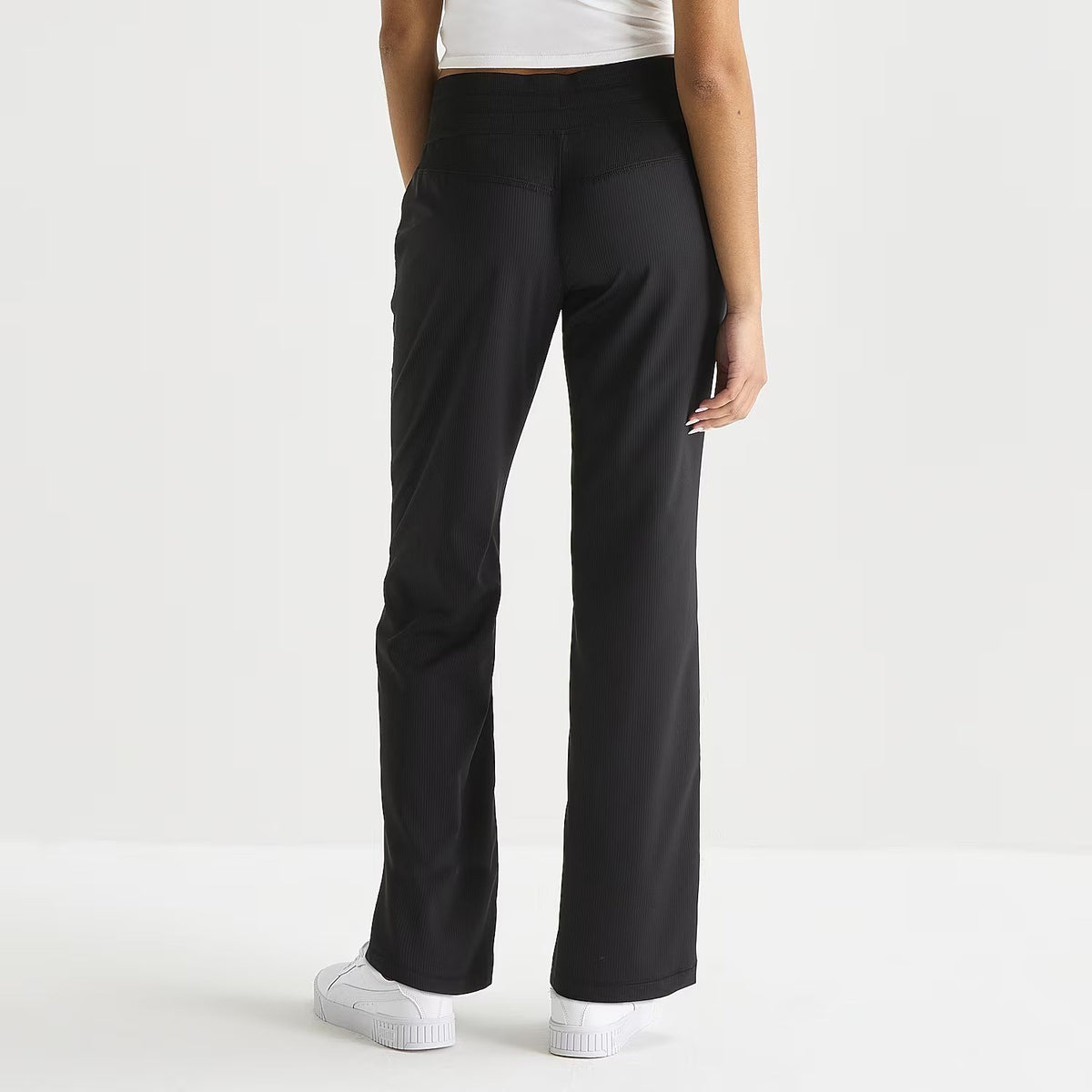 MSRP $58 Arizona Womens Juniors L Black Straight Mid Rise Lounge Pants