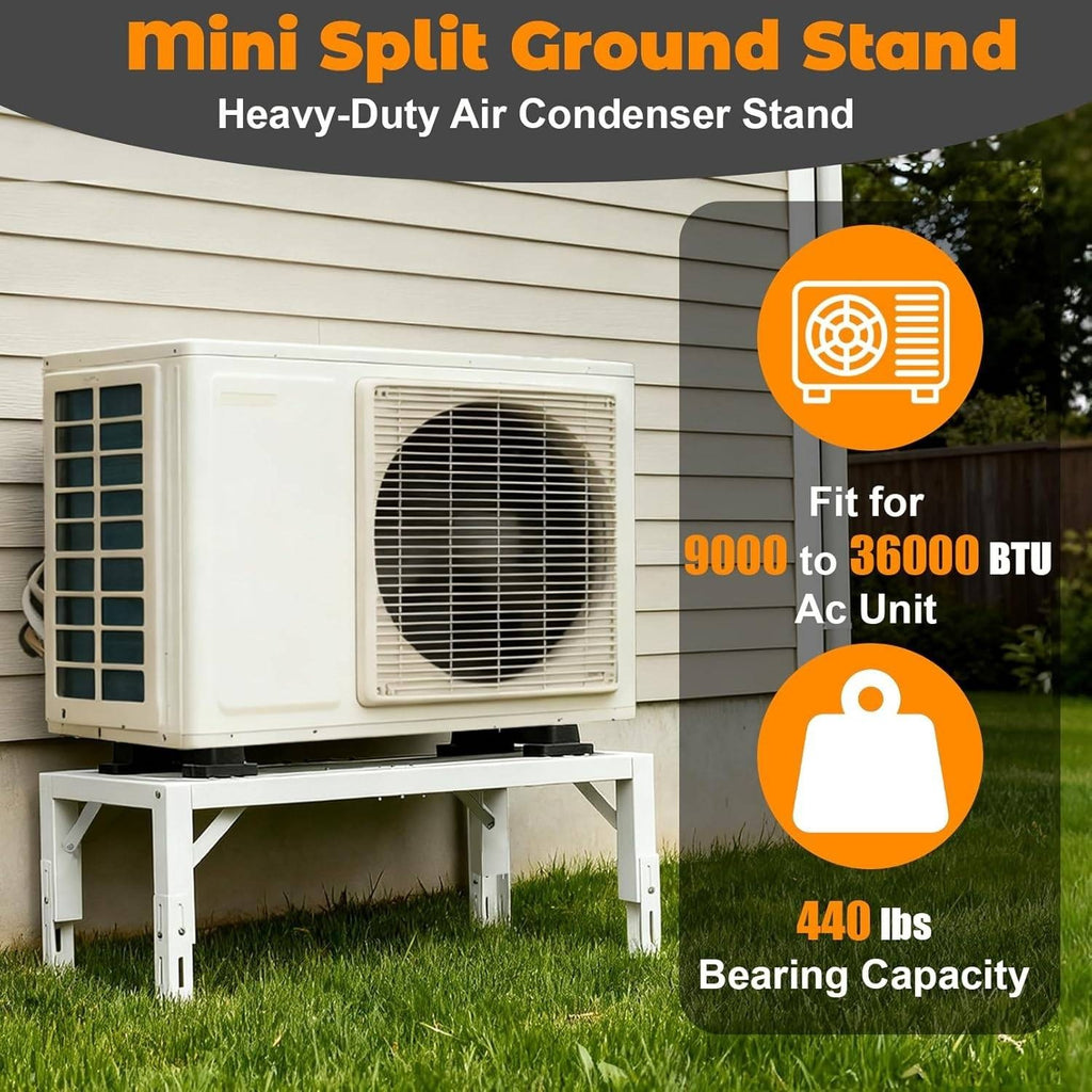 Fanmoss Mini Split Adjustable Ground Stand for 9000-36000 BTU 440LBS Load Capac
