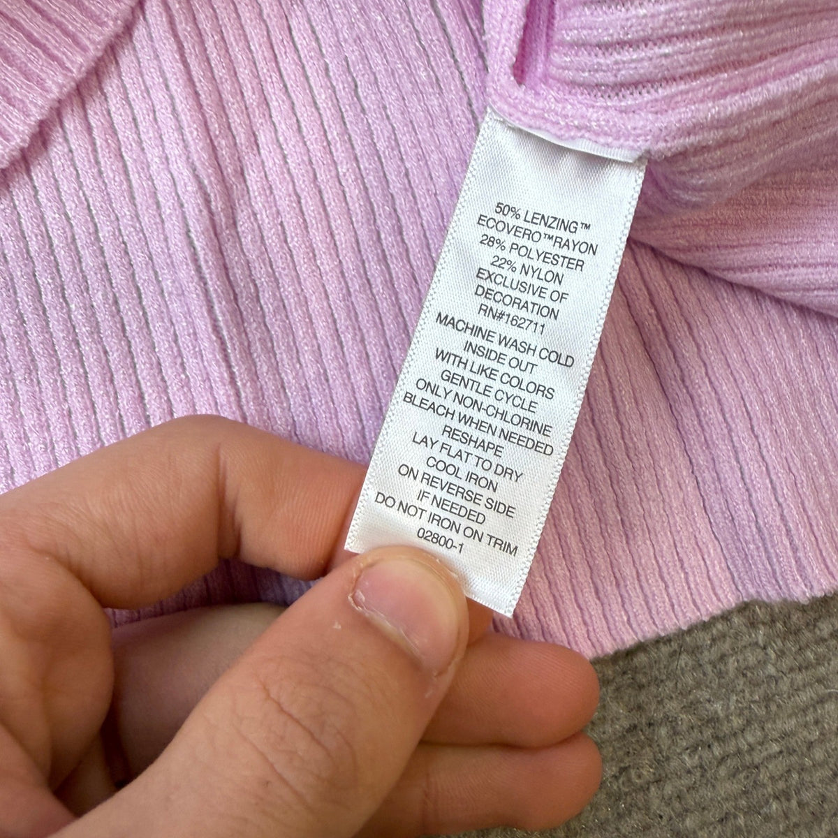MSRP $58 Liz Claiborne Women's L Lilac Rose Ribbed Long Sleeve Sweater