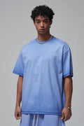 Artie Master Unisex S-XL Light Blue Double Stitch Sleeve Hem Washed T-Shirt 250G