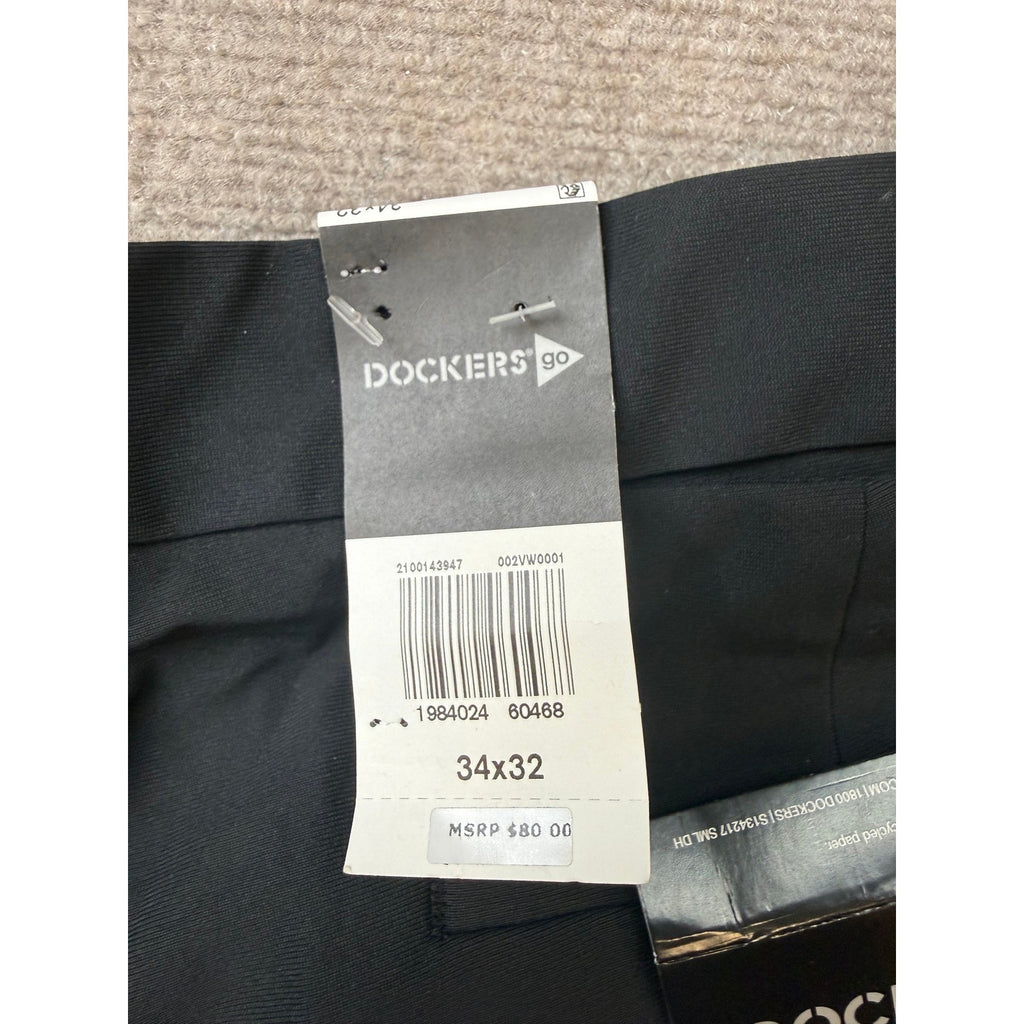 MSRP $80 Dockers Go Men's 34x32 Black Airwave Chino Pants Slim Fit