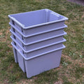 Set of 5 Stack & Nest Storage 24x20x13, Shipping Container, Plastic Tote, No Li