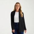 MSRP $54 Liz Claiborne Women L Tall Black Open Front Cardigan Layered Sweater L