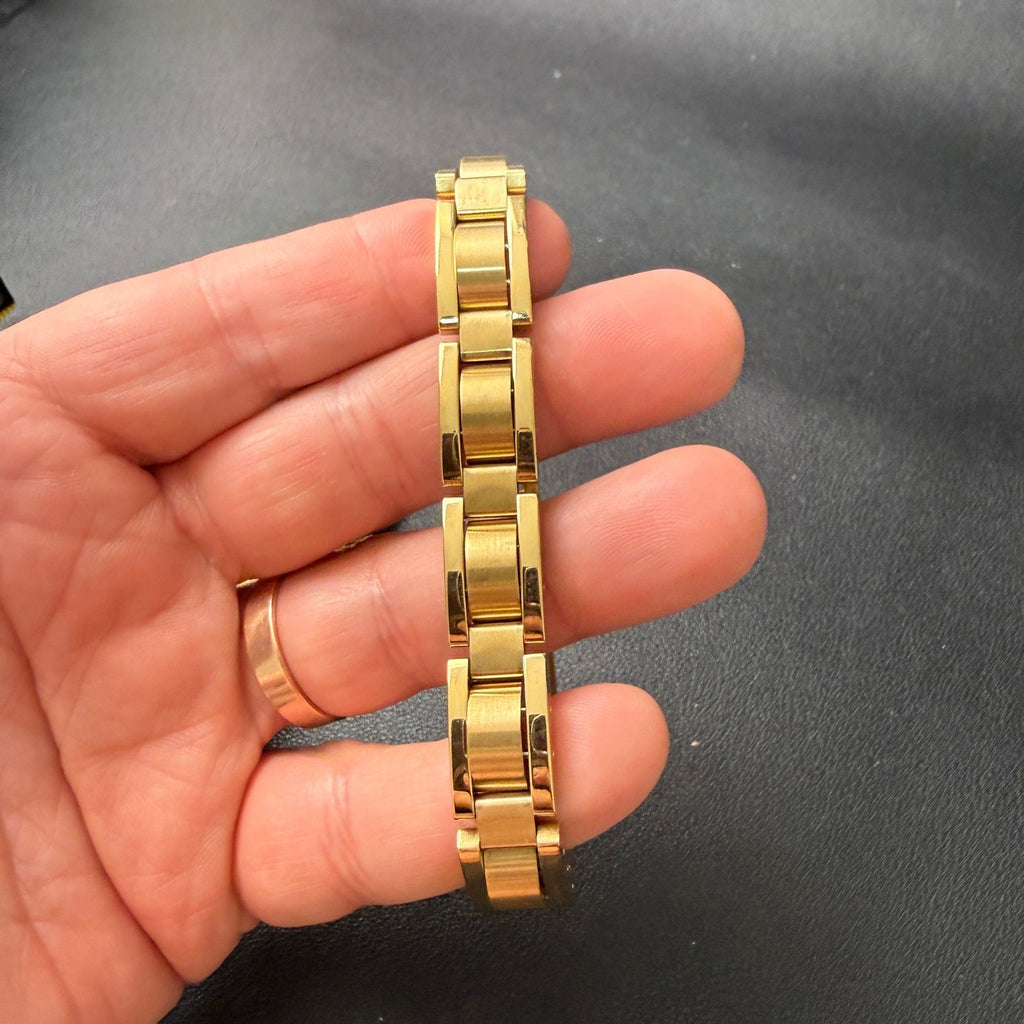 MSRP $105 Armitron 20/5374GP Men's Gold Tone Watch w/ Bracelet Set New Battery