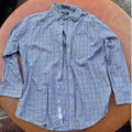 Nordstrom Shirt Men's 16.5/34 Traditional Fit Blue Plaid Long Sleeve Button Up
