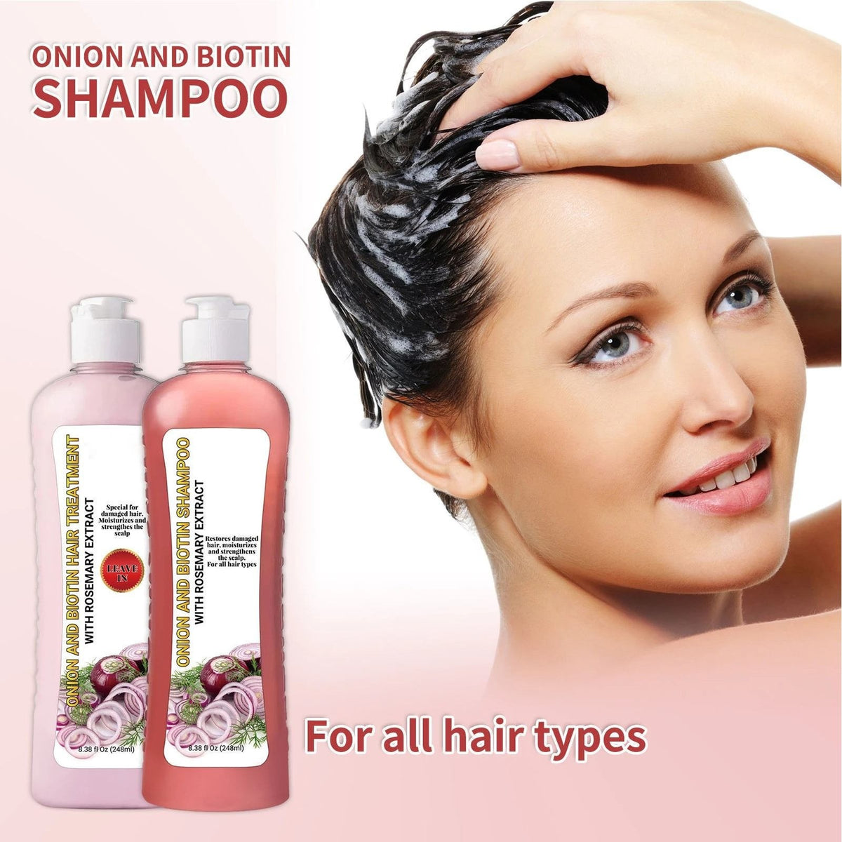 Yilest Onion Biotin Rosemary Shampoo and Hair Treatment Set