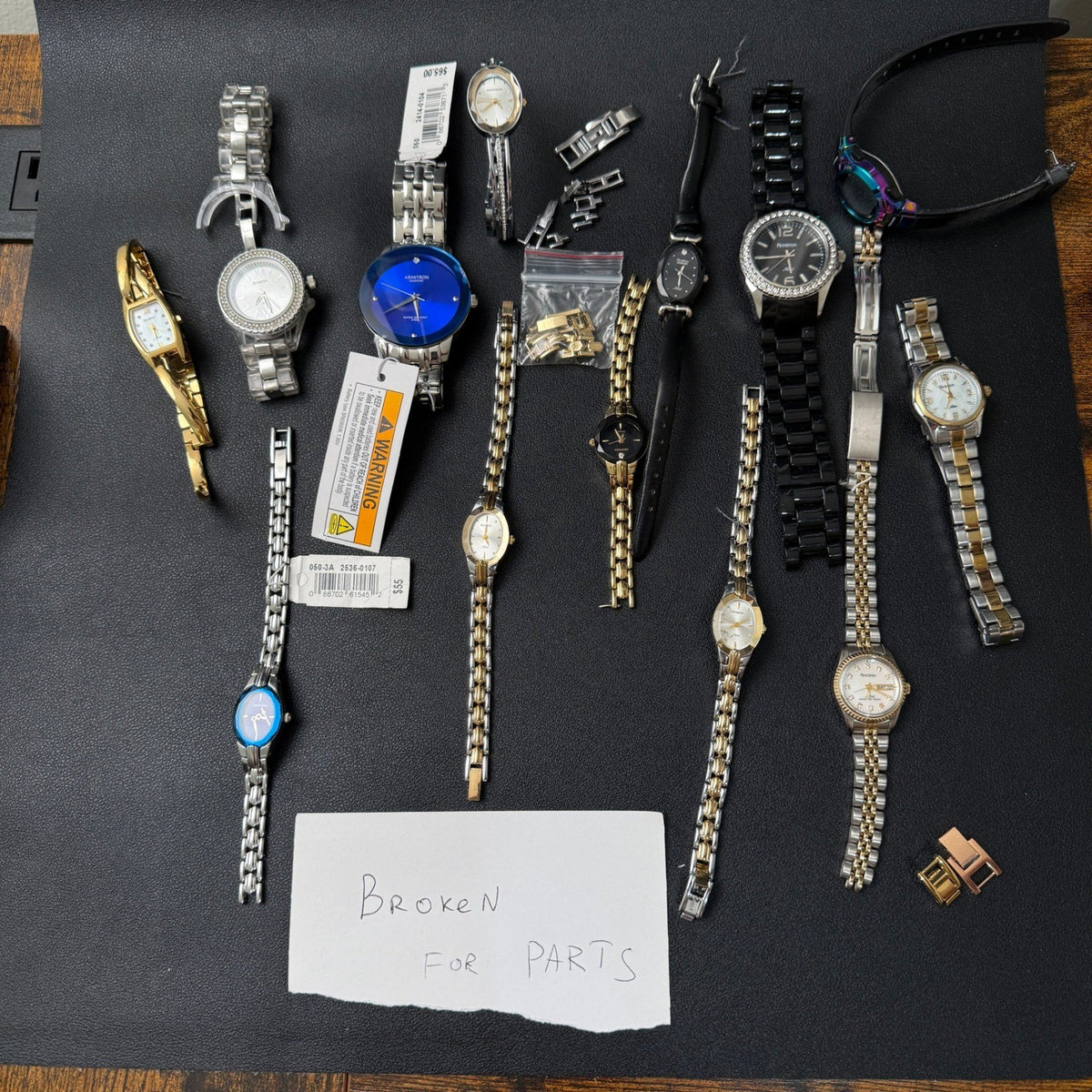 Set of 13 Armitron Watches Men's & Women's BROKEN FOR PARTS