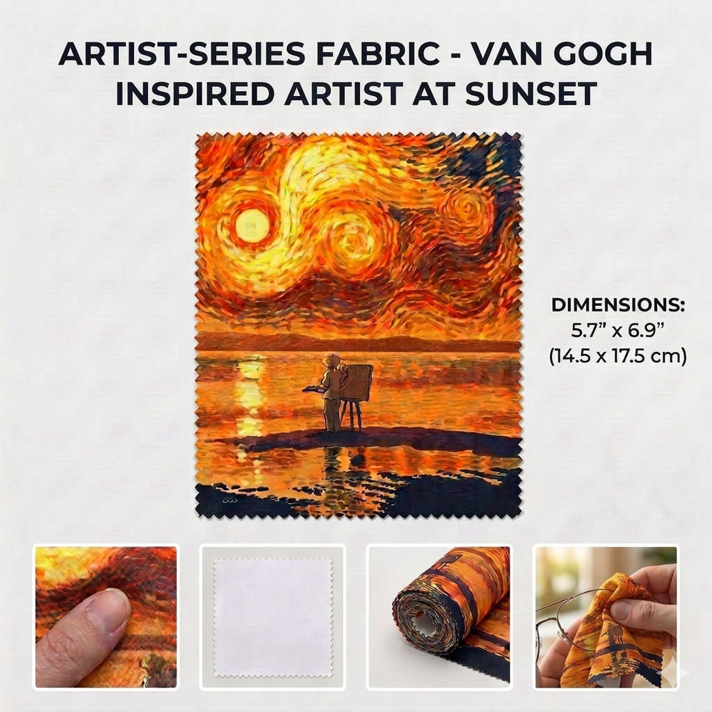 Set of 4 Van Gogh Starry Night Art Microfiber Cleaning Cloths