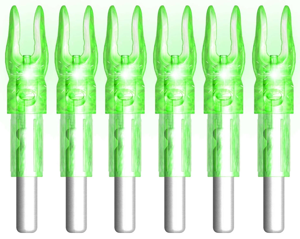 Pack of 6 LED Lighted Nocks for Arrows 0.244"/6.20mm On/Off Switch