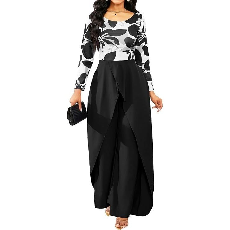 MSRP $43 SxClub Women's XXL Overlay Black Floral Jumpsuit Sexy Elegant Long