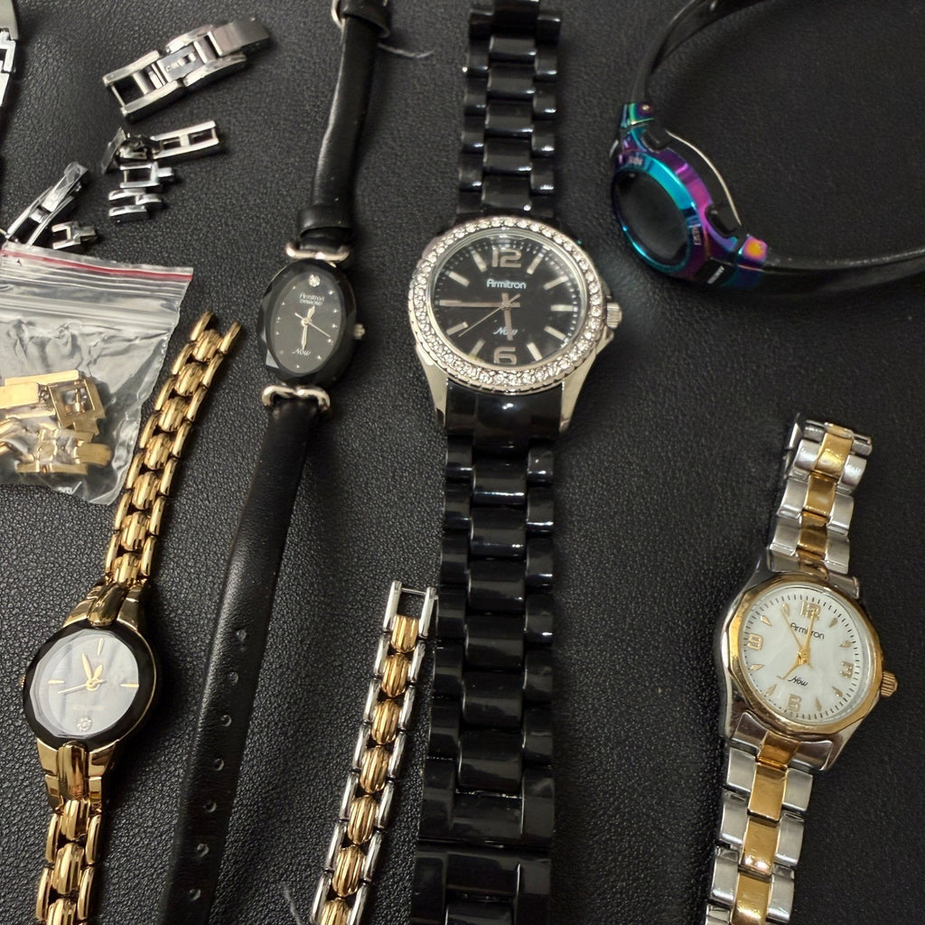 Set of 13 Armitron Watches Men's & Women's BROKEN FOR PARTS