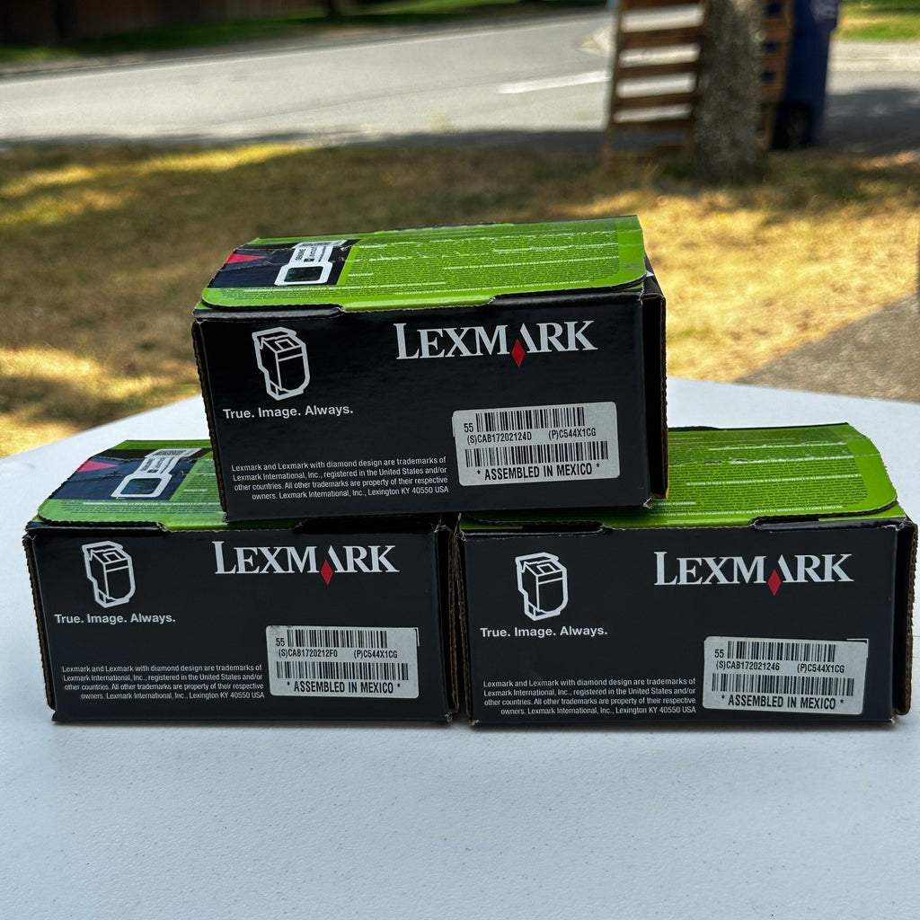 Set of 3 Genuine Lexmark C544X1CG Cyan Extra High Yield Toner Cartridge
