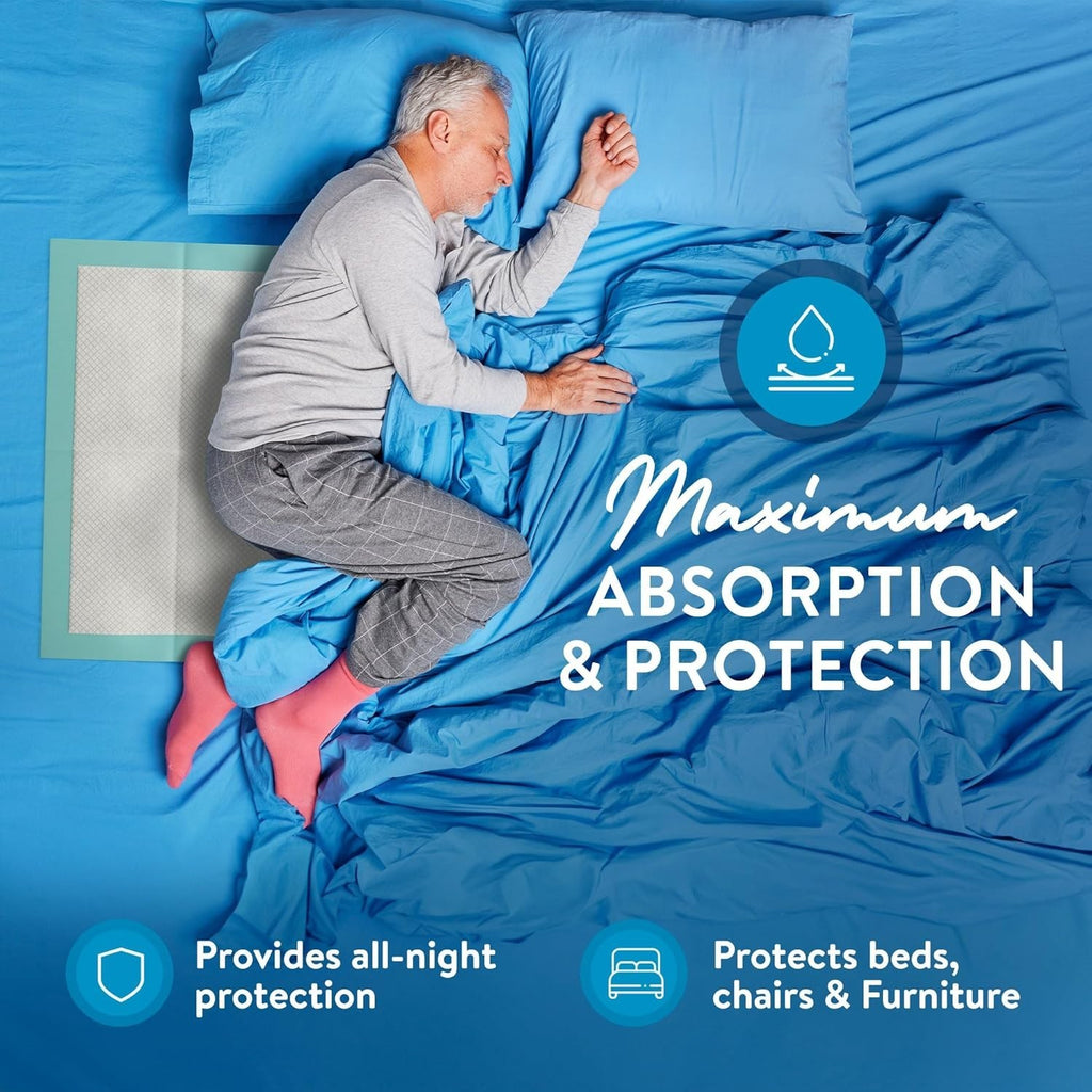 Pack of 50 Inspire Extra Large 36" x 36" Super Absorbent Disposable Bed Pads for