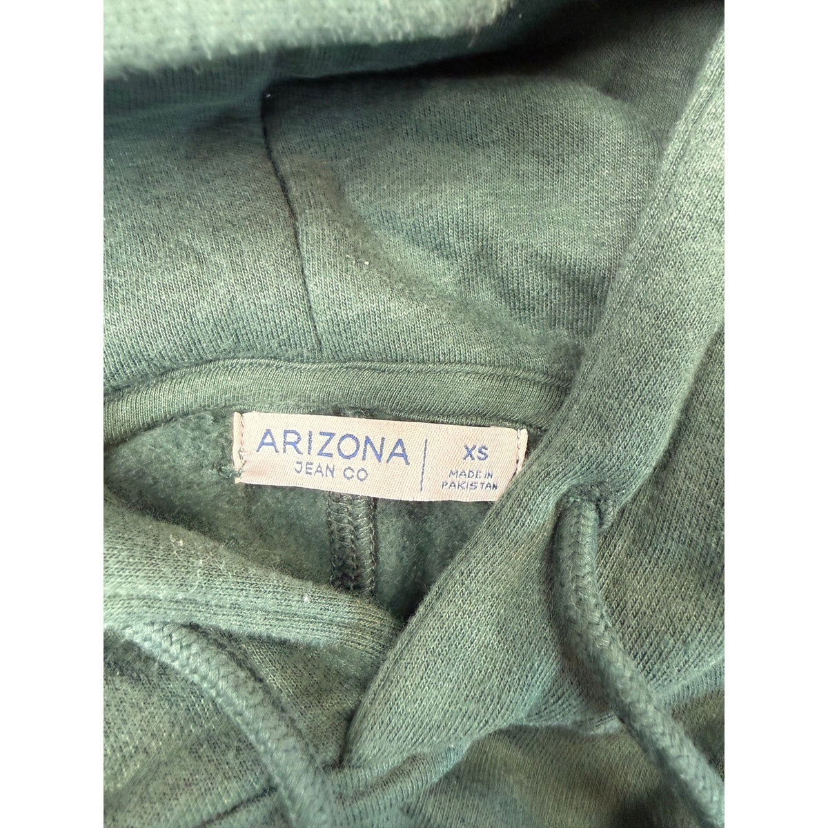 MSRP $48 Arizona Womens XS Green Leisure Club Juniors Long Sleeve Active Hoodie