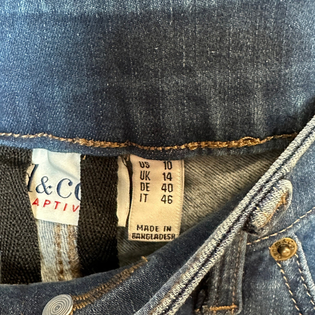 Denim & Co. Women's Medium Wash Sz 10 Adaptive Front Seam Jean Wheelchair Fit C