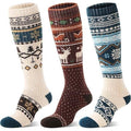 Set of 3 Welwoos L Merino Wool Ski Socks Knee High Thermal Winter Warm Thick