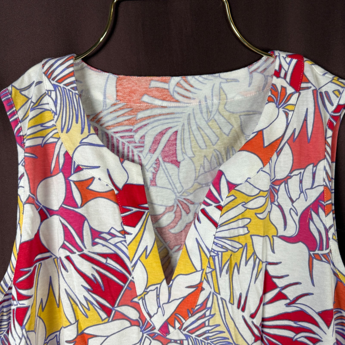 Lands' End Women's M, M LONG Sleeveless V-Neck Casual Cover Up Dress Multicolor