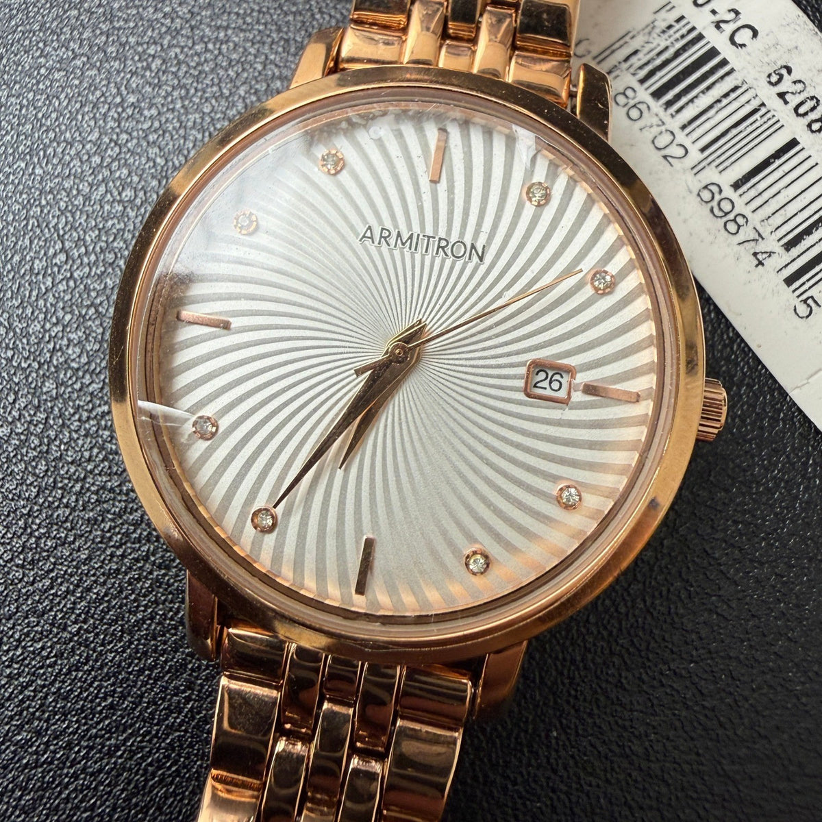 MSRP $95 Armitron 75/5835RG Women's Rose Gold Bracelet Watch BACK NOT