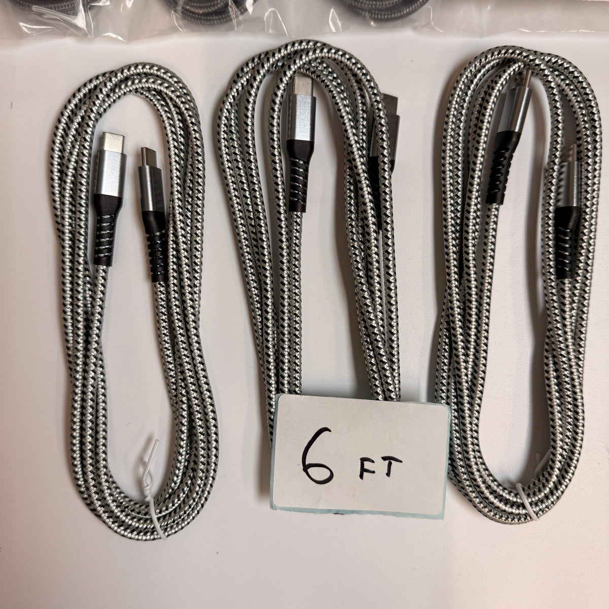 Lot of 8 USB C to USB C Fast Charging Braided Cables 60W 3ft 6ft 10ft Type C Co