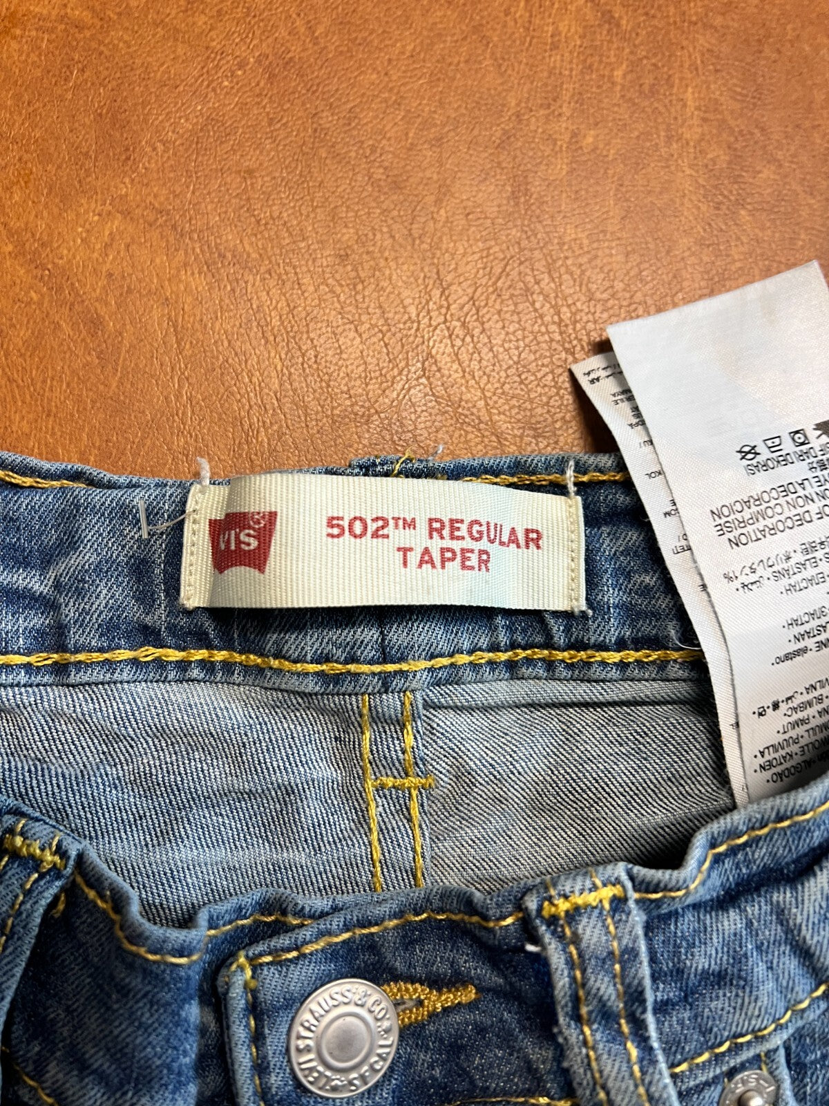 Levi's 502 Men's Regular Taper Denim Stretch Jeans Size 10 Blue 25x26 #226/6