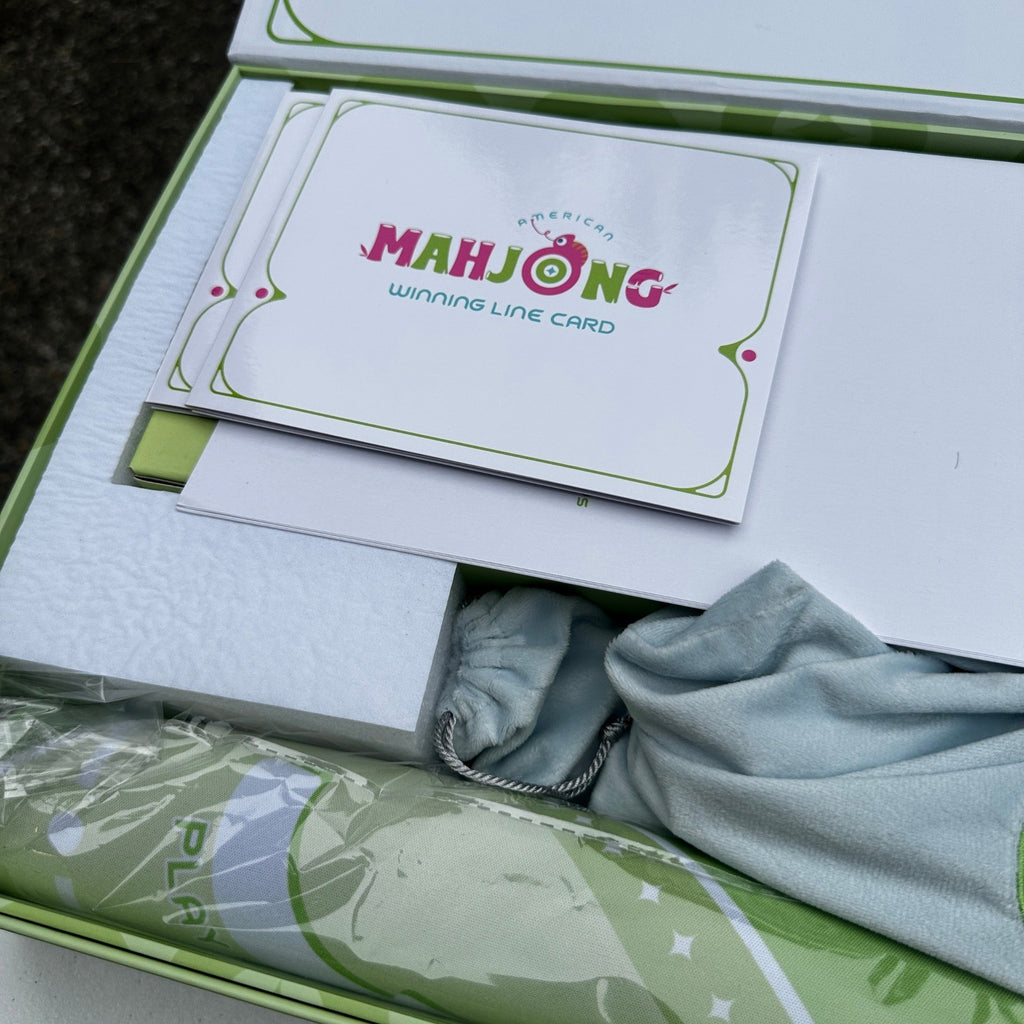 Virora Mahjong Mini Mahjong Set for Kids & Beginners, Green Portable Travel Mah