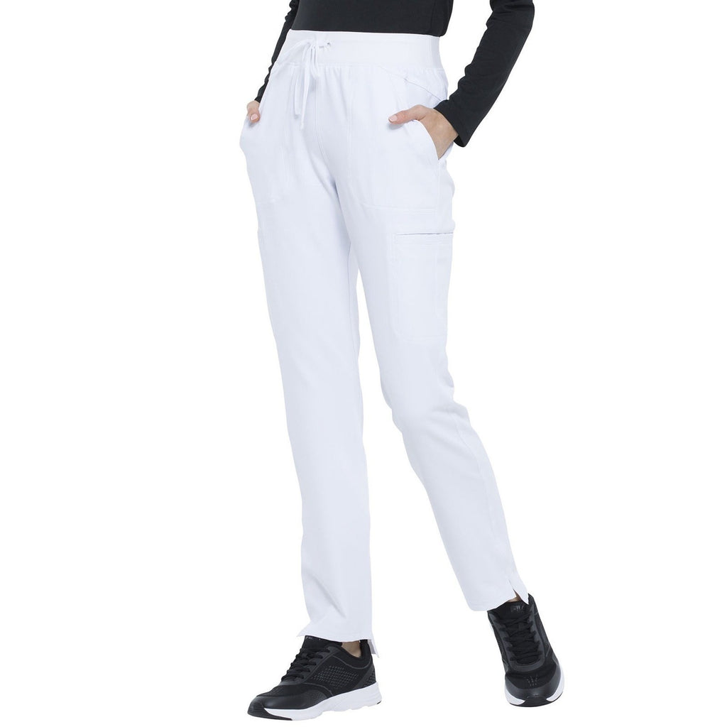 Elle Women's M Tall Scrubs Pant Natural Rise Straight Leg White