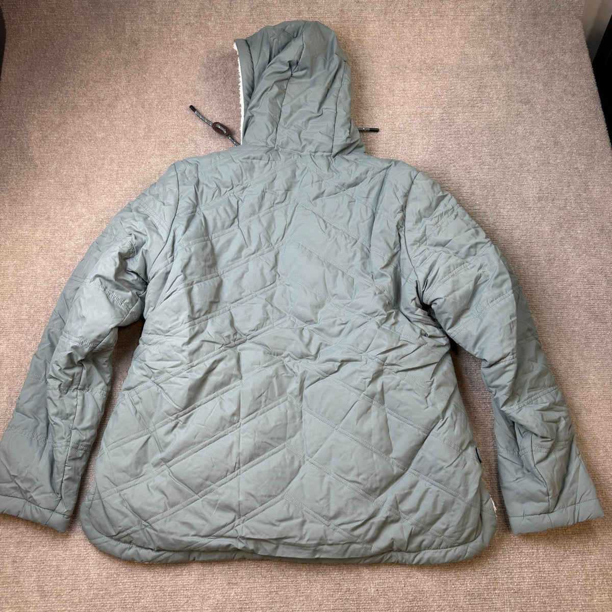MSRP $130 Free Country Womens L Cyprus Hooded Reversible Sherpa Lined Jacket