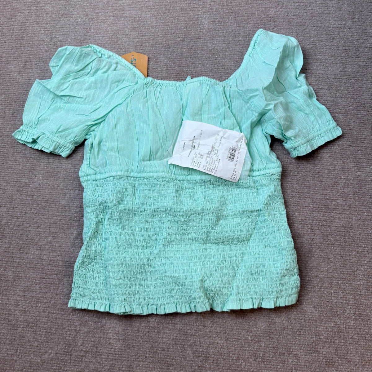 MSRP $24 Thereabouts Kids Girls M 10/12 Brook Green Short Sleeve Blouse Square