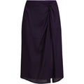 Lands' End Women's 1X, L-1X LONG Blackberry Twist Front Knee Length Swim Skirt