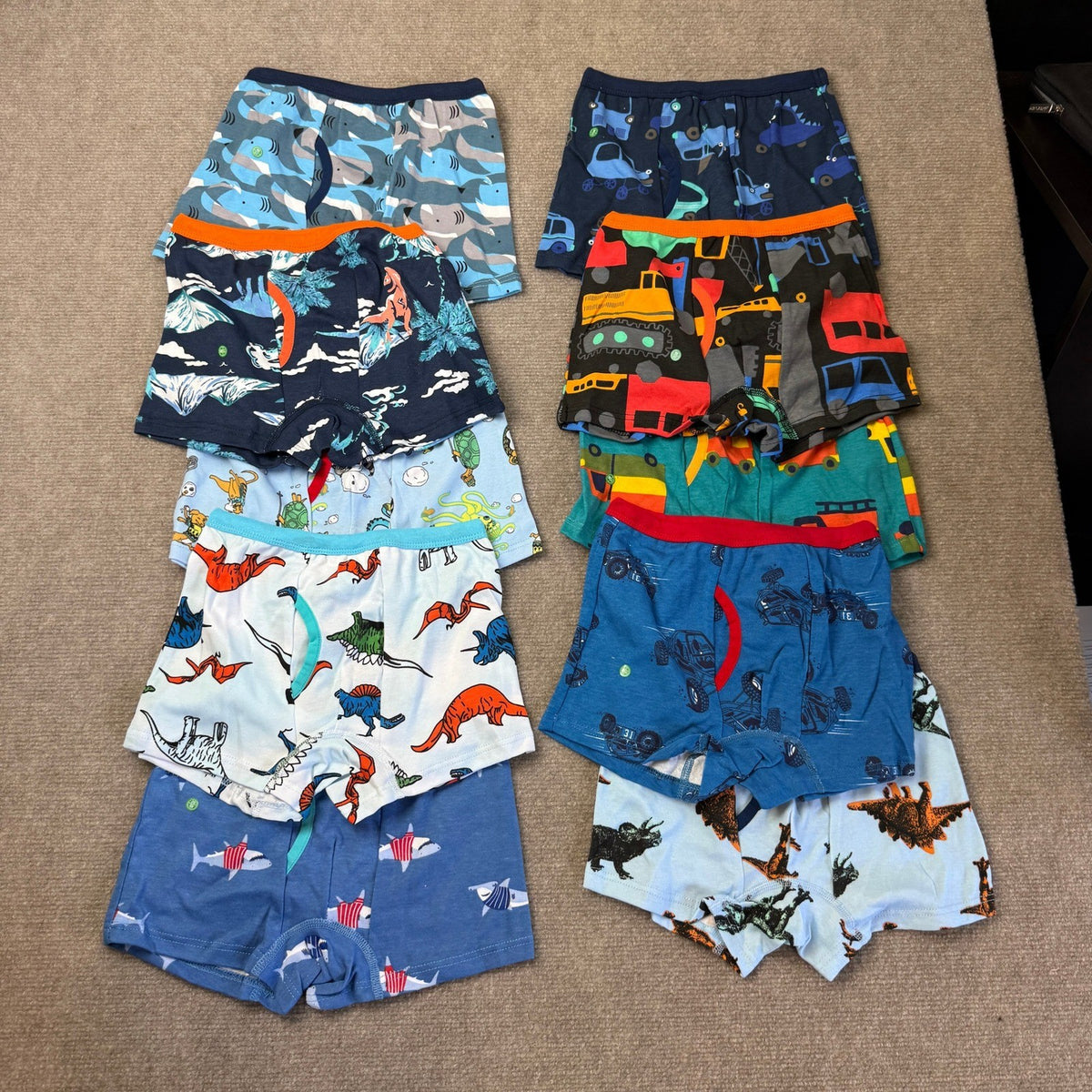 Set of 10 MSRP $39 BIG ELEPHANT Boys 6-7Y Boxer Briefs Toddler 100% Cotton Dino