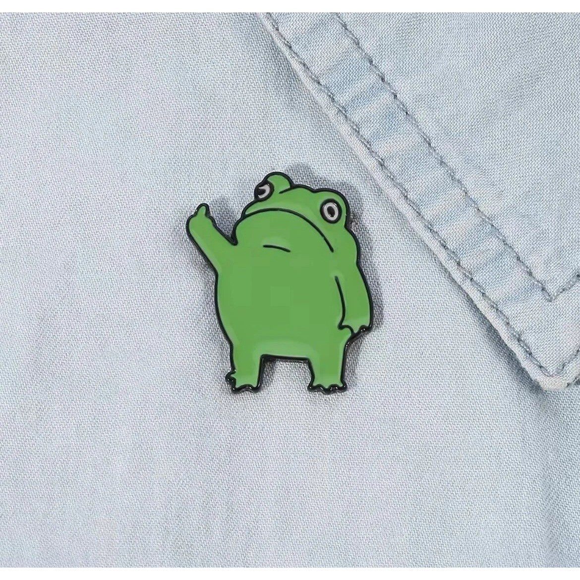 Lot of 50 Middle Finger Frog Funny Enamel Pins Cute Animal Badge for Bags
