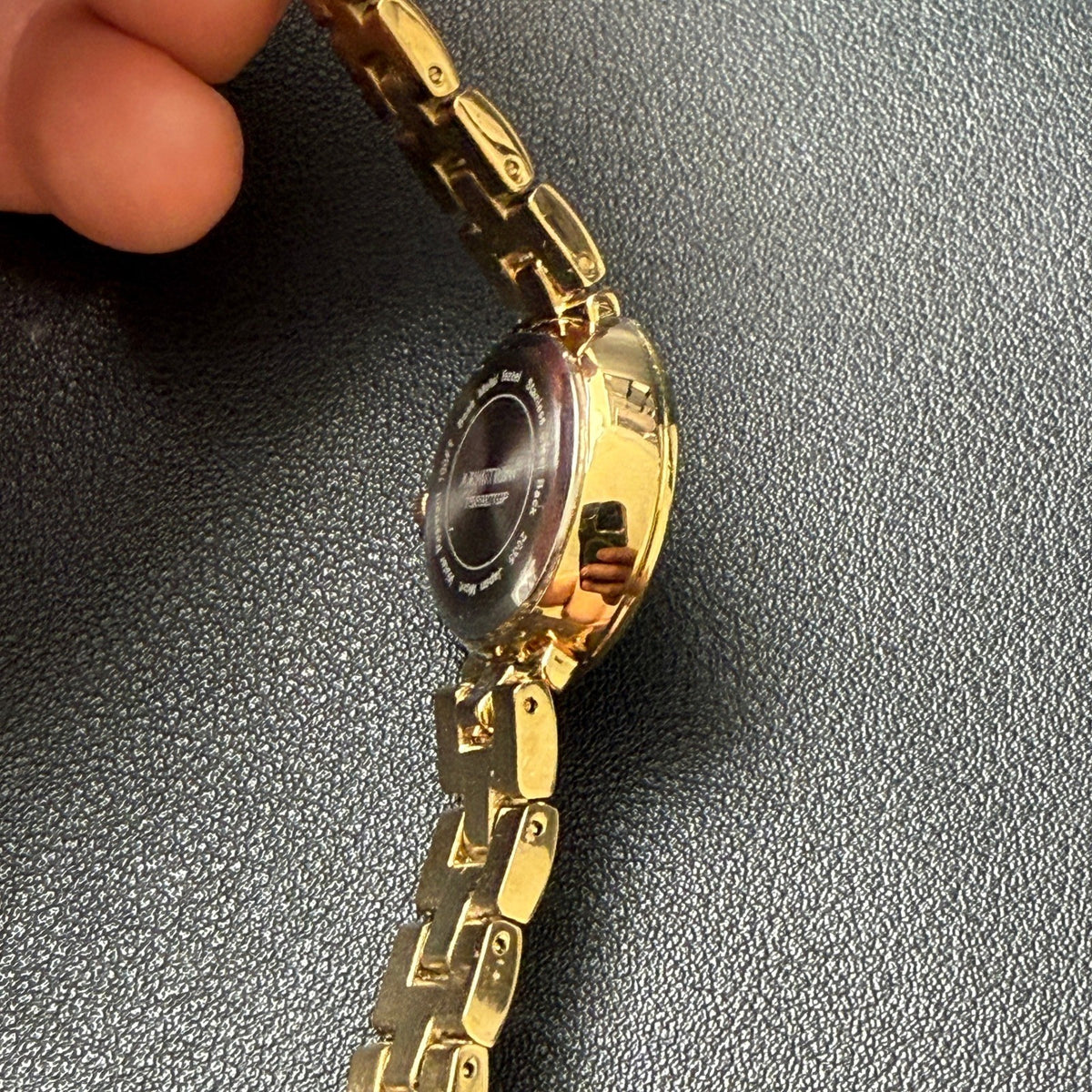 MSRP $70 Armitron 75/5927GP Women's Gold Tone Crystal Accented Bracelet Watch