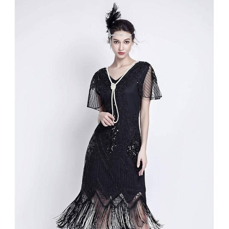 MSRP $38 JICAGOM Women's M Flapper Dress 1920s Gatsby Roaring 20s Great 1920