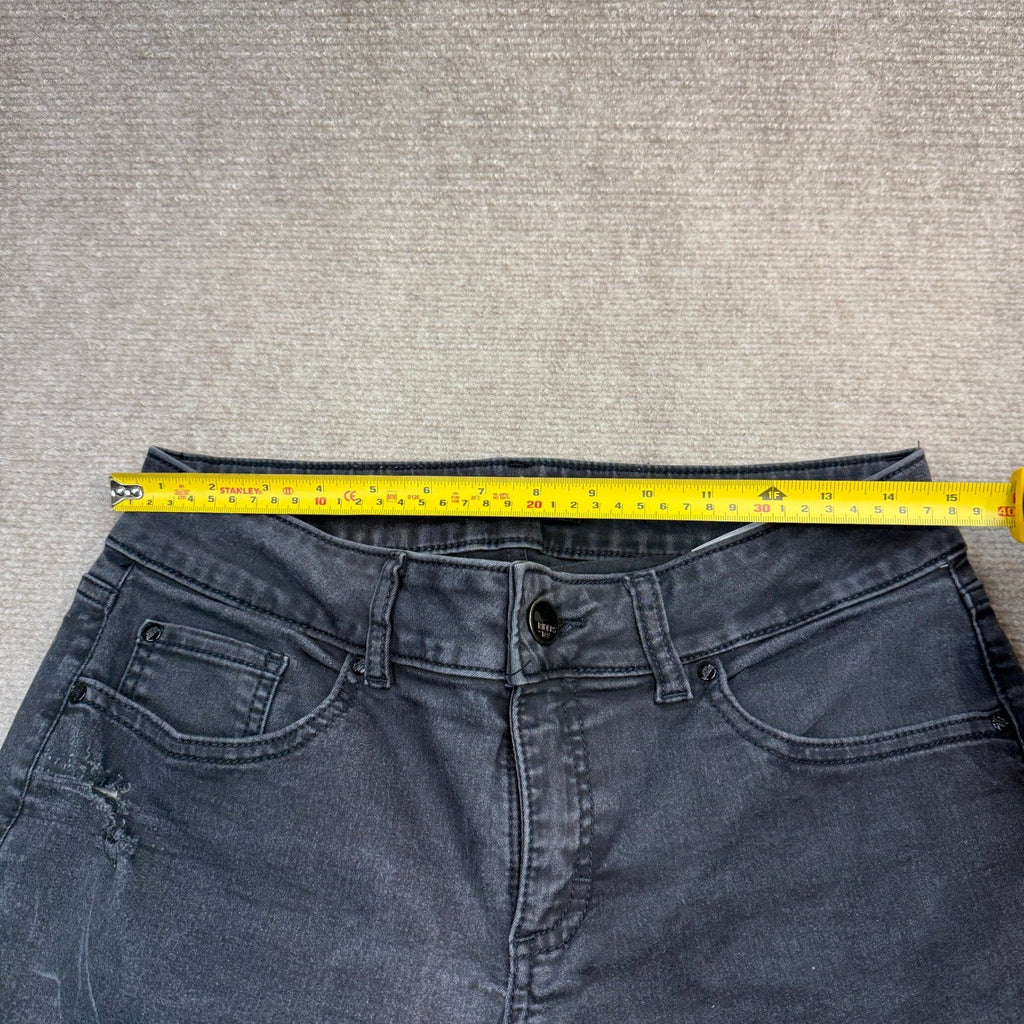 Riders By Lee Jeans Women's Size 12P Mid Rise Skinny Distressed Jeans Black