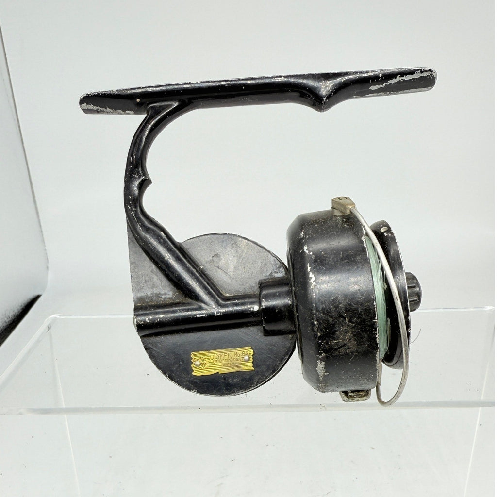 Vintage Ueno Seiko Co Olympic No.82 Black Spinning Fishing Reel Japan