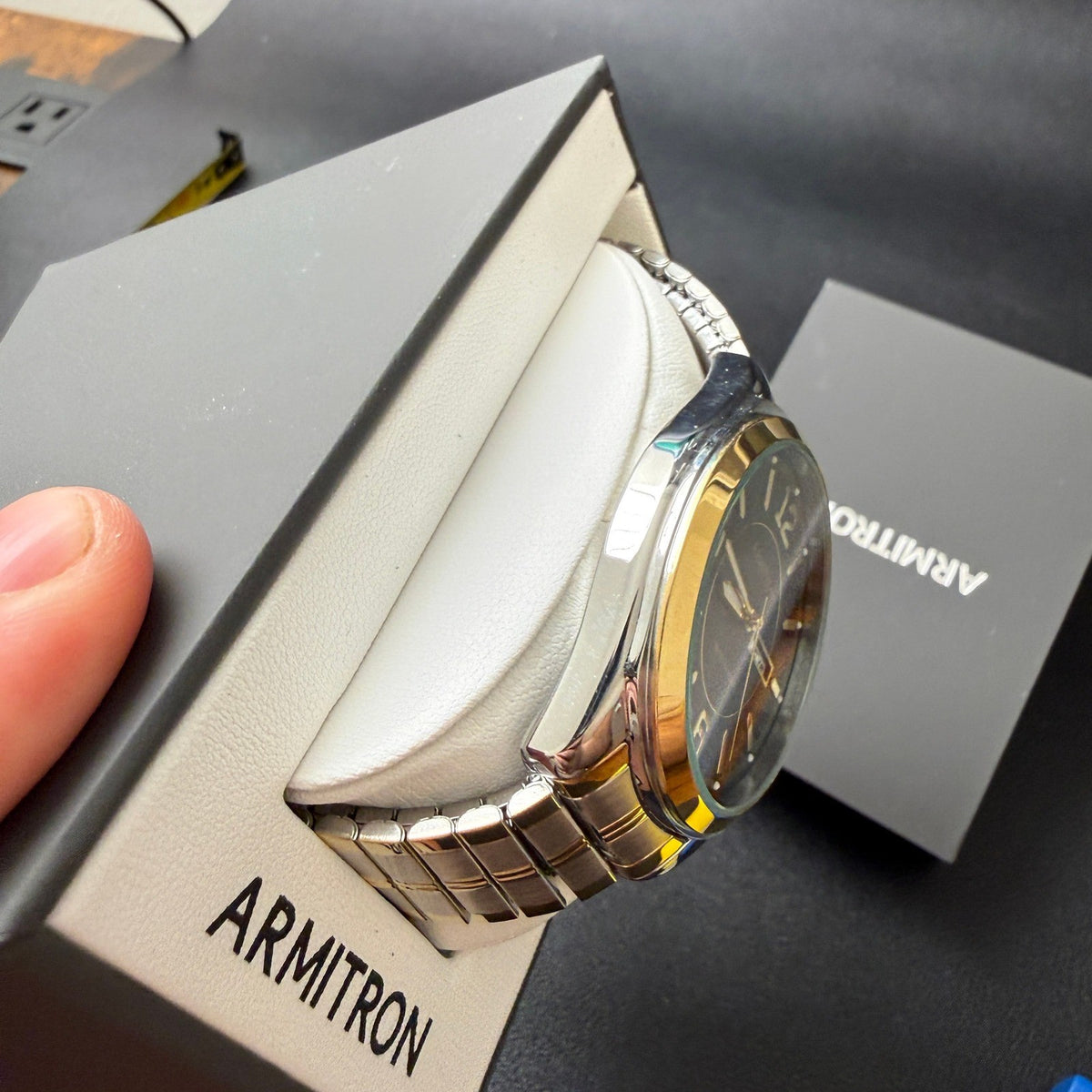 Armitron 20/4591TT Men's Two Tone Day-Date Expansion Band Watch New Battery