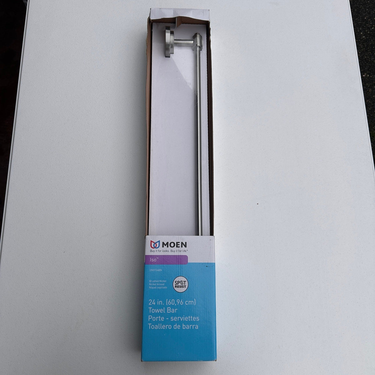 Moen DN0724BN Iso 24-Inch Single Towel Bar, Brushed Nickel