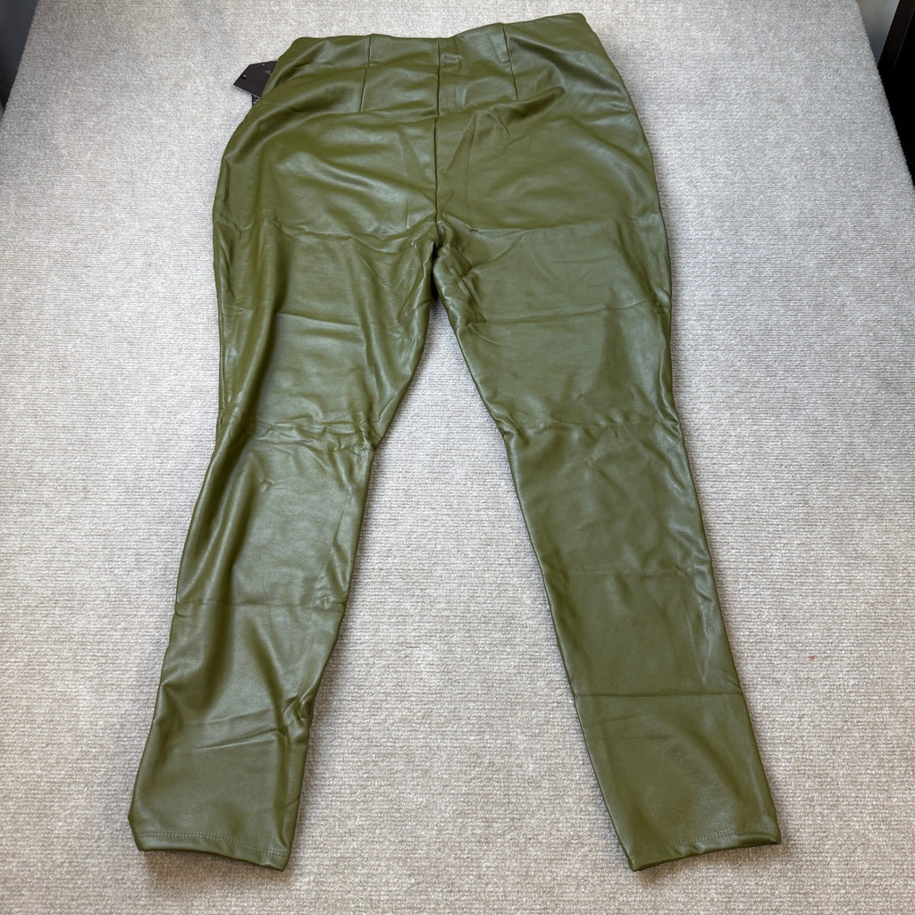 MSRP $74 Bold Elements Womens L Just Olive Skinny Faux Leather Pants