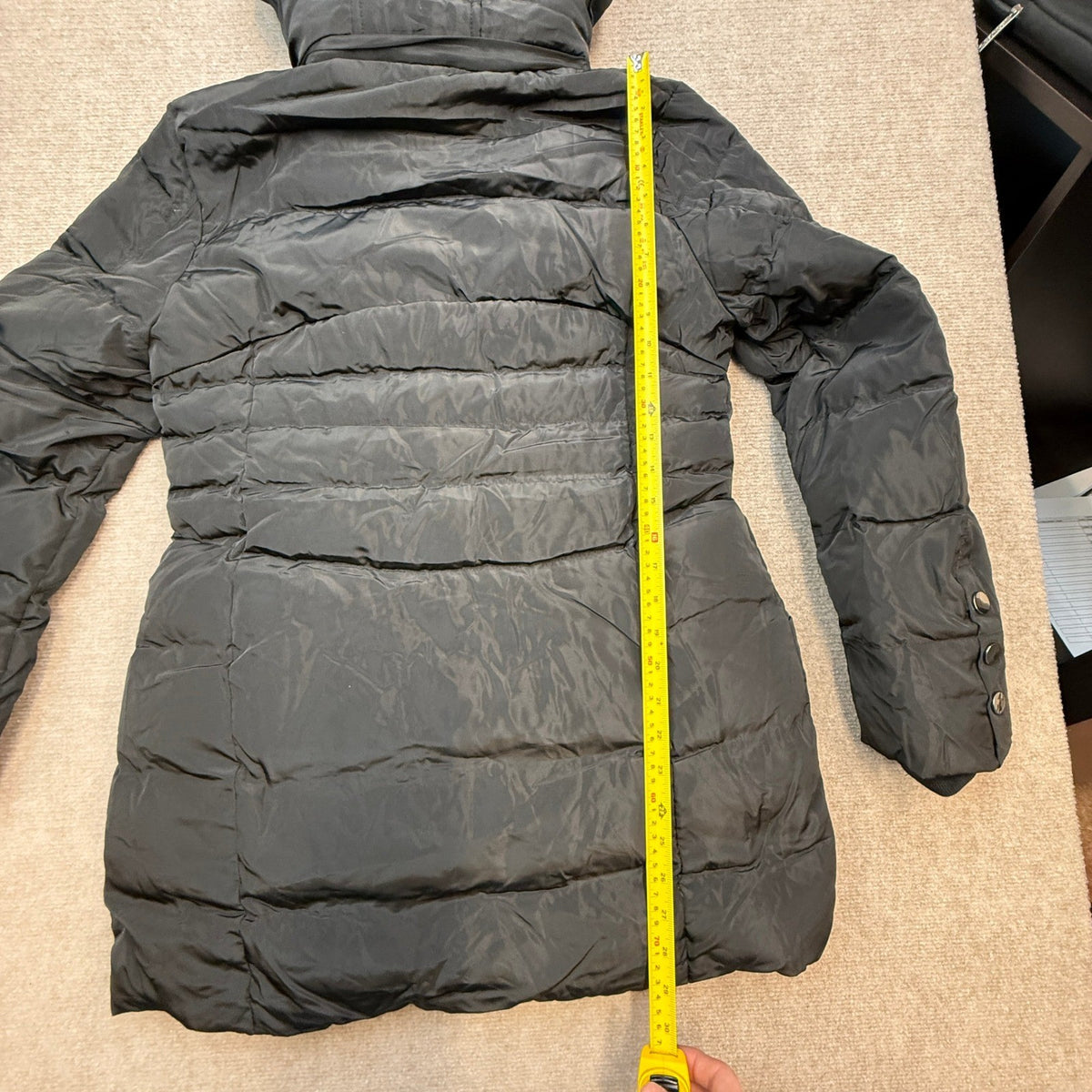 MSRP $125 Epsion Women's M Black Hooded Thickened Long Down Jacket Winter Dow