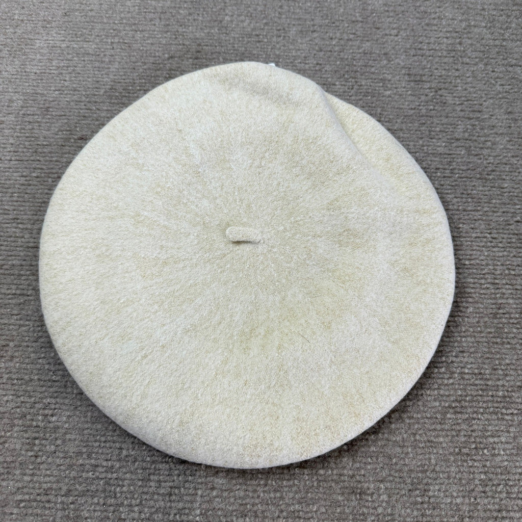 MSRP $30 Liz Claiborne Womens One Size Cream Gold Lurex Wool Beret
