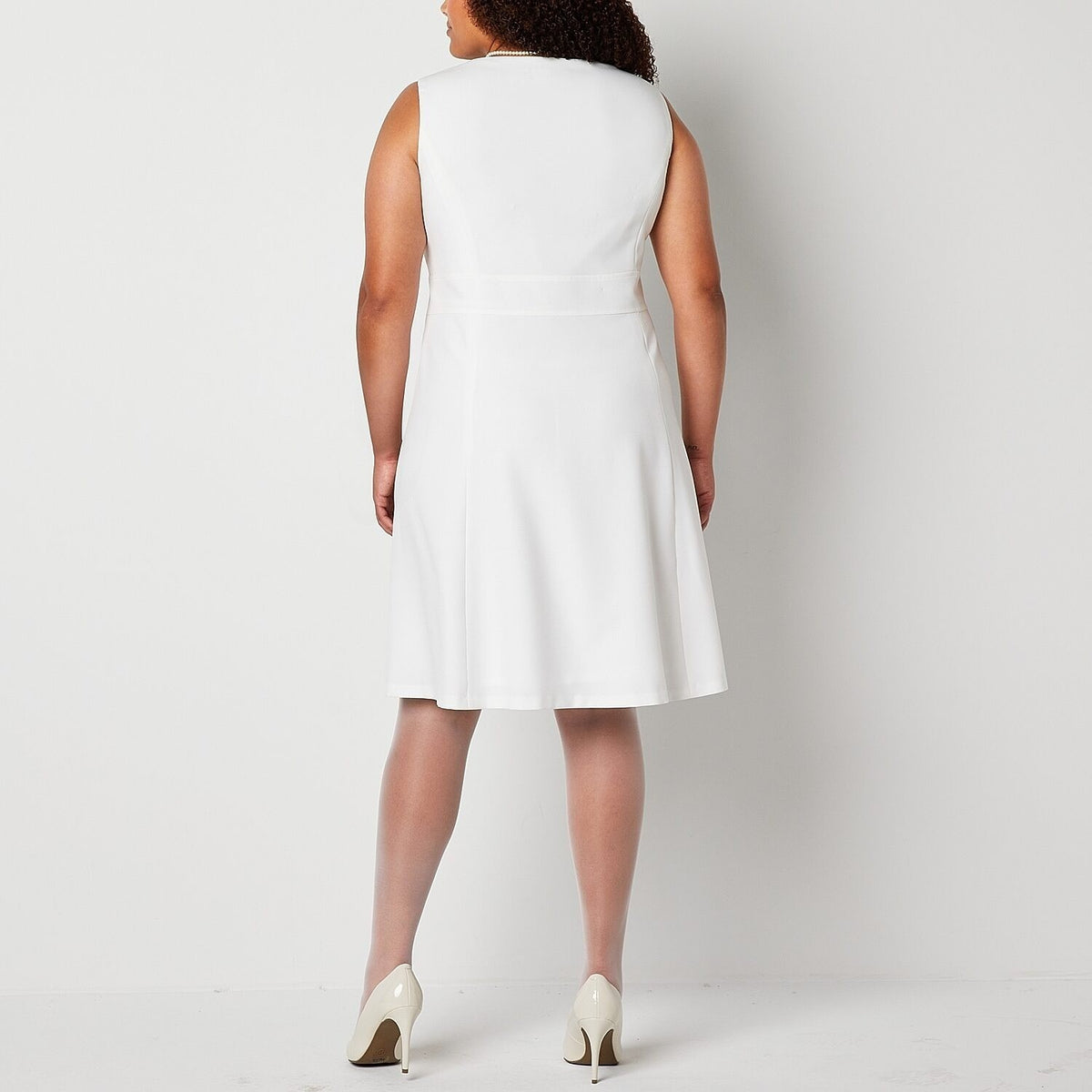 MSRP $89 Black Label by Evan-Picone Womens 18W Natural White Dress Crew Neck